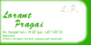 lorant pragai business card